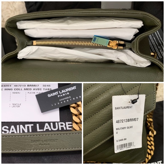 🆕💯🔥SAINT LAURENT Medium Collège Matelassé Bag - Picture 4 of 8